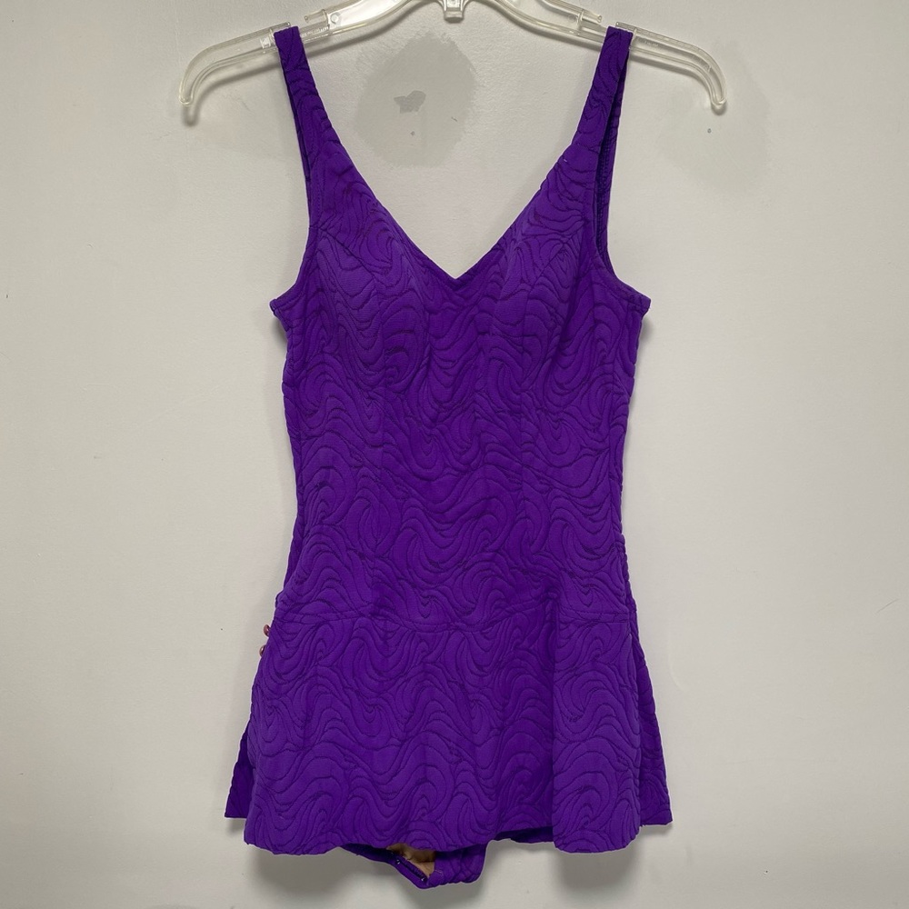 Vintage purple skirted one piece bathing suit